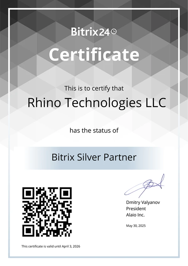 Flexible and affordable price range Silver certificate Bitrix24